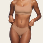 Women's Cheeky High Cut Bikini 3 Pack Soft Tan (3pack)