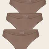Women's Cheeky High Cut Bikini 3 Pack Brown Purple (3pack)