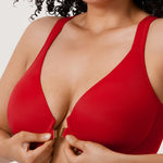 Women's Plunge Racerback Front Closure Bra Lipstick Red