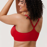 Women's Plunge Racerback Front Closure Bra Lipstick Red
