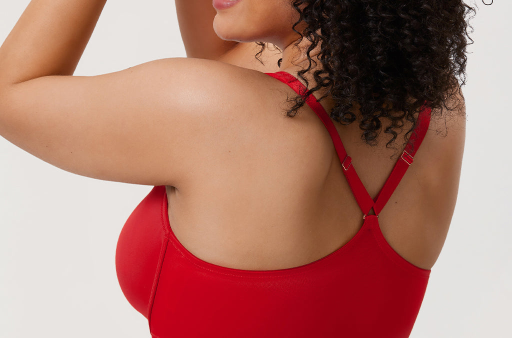 Women's Plunge Racerback Front Closure Bra Lipstick Red