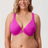 Women's Plunge Racerback Front Closure Bra Rose Purple