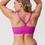 Women's Plunge Racerback Front Closure Bra Rose Purple