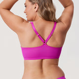 Women's Plunge Racerback Front Closure Bra Rose Purple