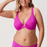 Women's Plunge Racerback Front Closure Bra Rose Purple