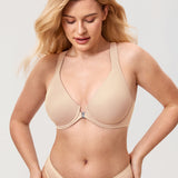 Women's Plunge Racerback Front Closure Bra Beige
