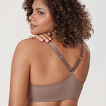 Women's Plunge Racerback Front Closure Bra Brown Purple