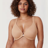 Women's Plunge Racerback Front Closure Bra Warm Beige