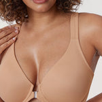 Women's Plunge Racerback Front Closure Bra Warm Beige