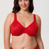 Women's Underwire Minimizer Bra Lipstick Red