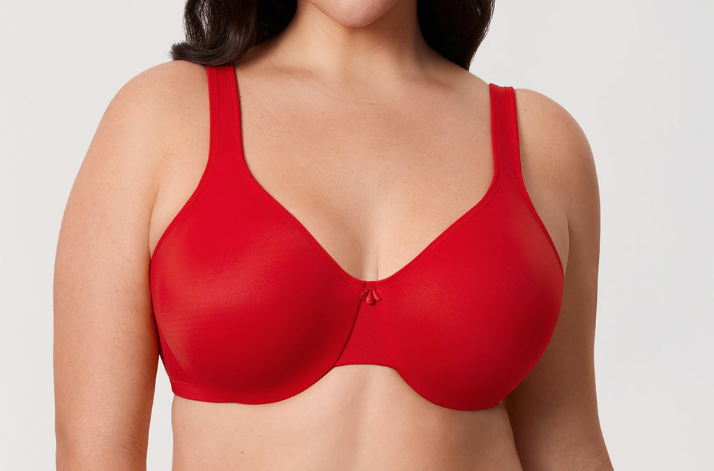 Women's Underwire Minimizer Bra Lipstick Red