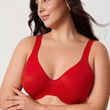 Women's Underwire Minimizer Bra Lipstick Red