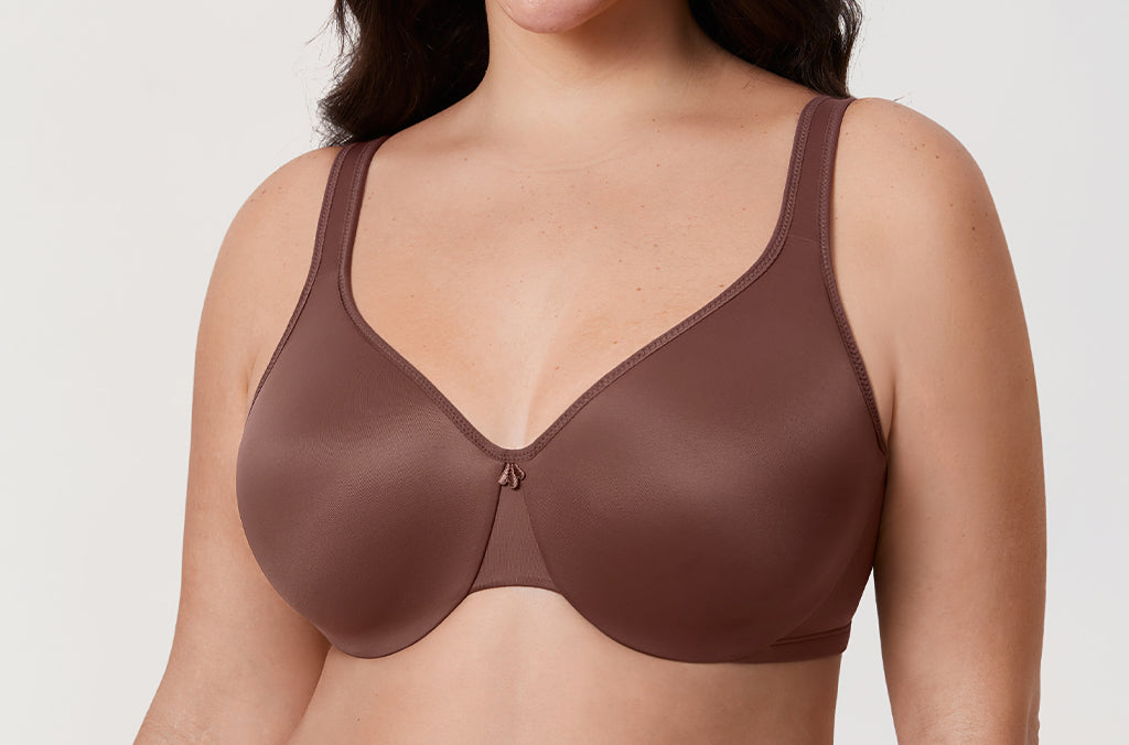 Women's Underwire Minimizer Bra Brown Violet