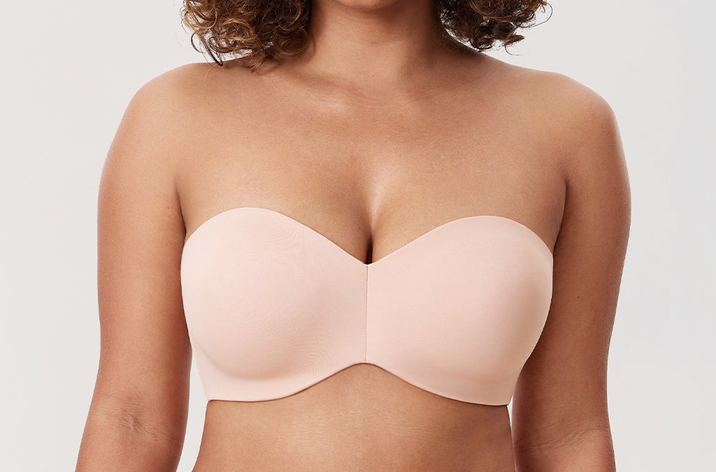 Women's Underwire Strapless Bra Apricot Pink