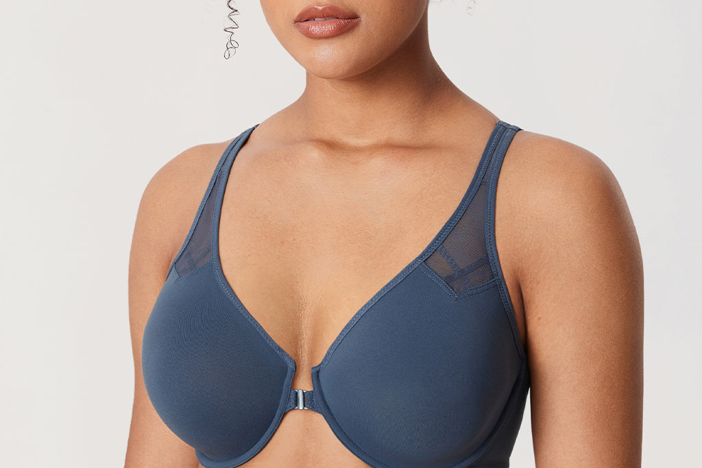 DELIMIRA Women's Front Closure Unlined Bra Sargasso