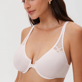 DELIMIRA Women's Front Closure Unlined Bra Coconut White