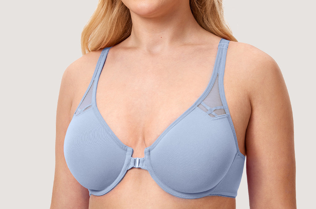 DELIMIRA Women's Front Closure Unlined Bra Sargasso