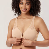 DELIMIRA Women's Front Closure Unlined Bra Beige