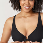 Women's Seamless U-back Front Closure Bra Black