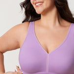 Women's Full Coverage Wireless Unlined Bra Rose Purple