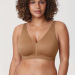 Women's Full Coverage Wireless Unlined Bra Gravel Beige
