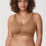 Women's Full Coverage Wireless Unlined Bra Gravel Beige