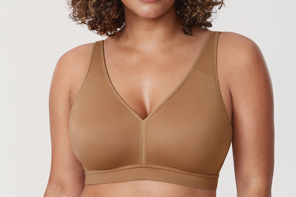 Women's Full Coverage Wireless Unlined Bra Gravel Beige
