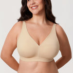 Women's Full Coverage Wireless Unlined Bra Gravel Beige
