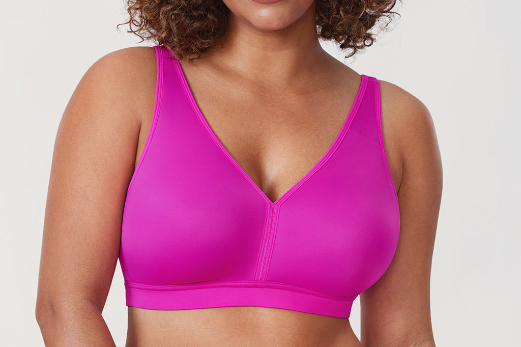 Women's Full Coverage Wireless Unlined Bra Rose Purple