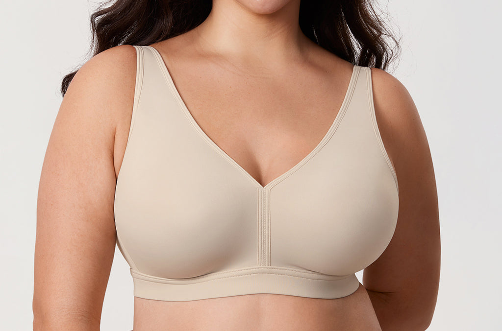 Women's Full Coverage Wireless Unlined Bra Gravel Beige
