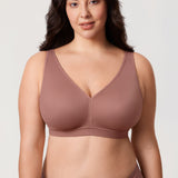 Women's Full Coverage Wireless Unlined Bra Rose Purple