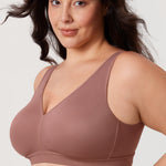 Women's Full Coverage Wireless Unlined Bra Rose Purple