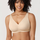 Women's Full Coverage Wireless Unlined Bra Rose White