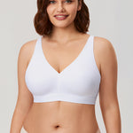 Women's Full Coverage Wireless Unlined Bra Rose White