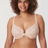 Women's Vintage Lace Front Closure Bra Beige