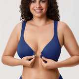 Women's Plunge Back Posture Bra Barely Buff