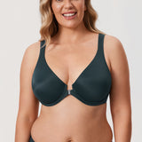 Women's Plunge Back Posture Bra Forest Dark Green