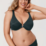 Women's Plunge Back Posture Bra Forest Dark Green
