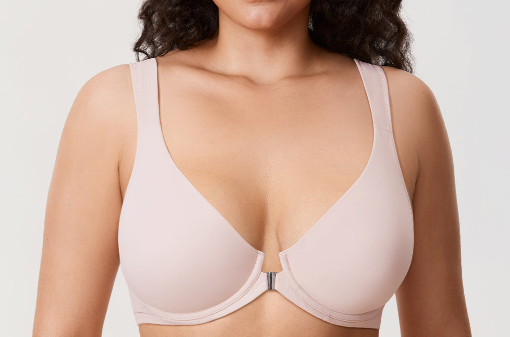 Women's Plunge Back Posture Bra Beige