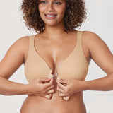 Women's Plunge Back Posture Bra Gravel Beige