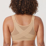Women's Plunge Back Posture Bra Gravel Beige
