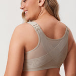 Women's Plunge Back Posture Bra Light Greenish Gray