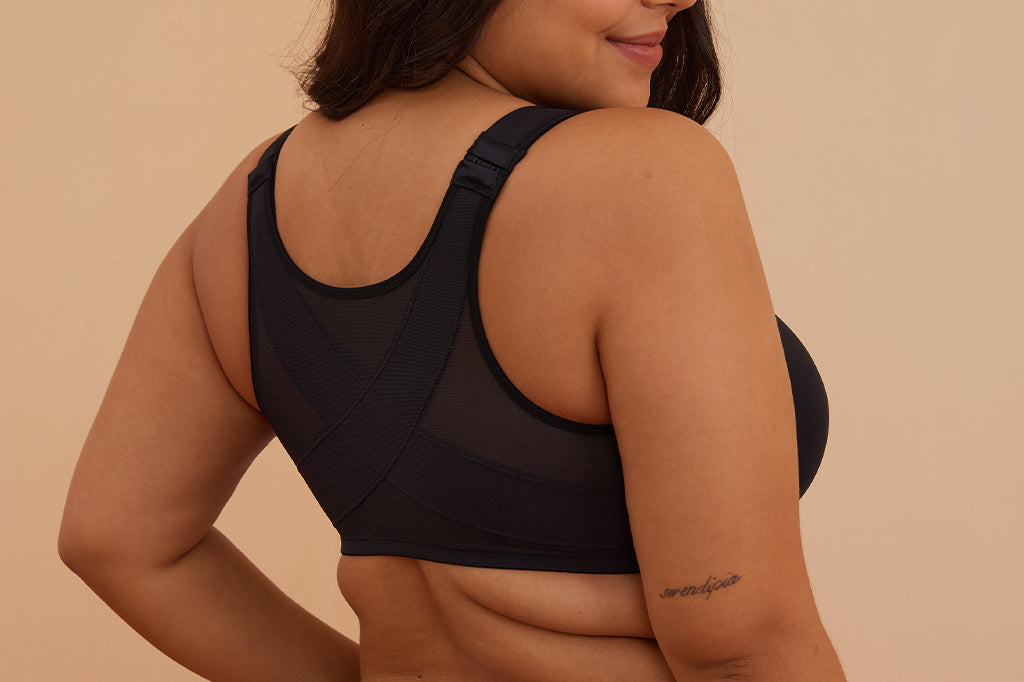 Women's Plunge Back Posture Bra Black