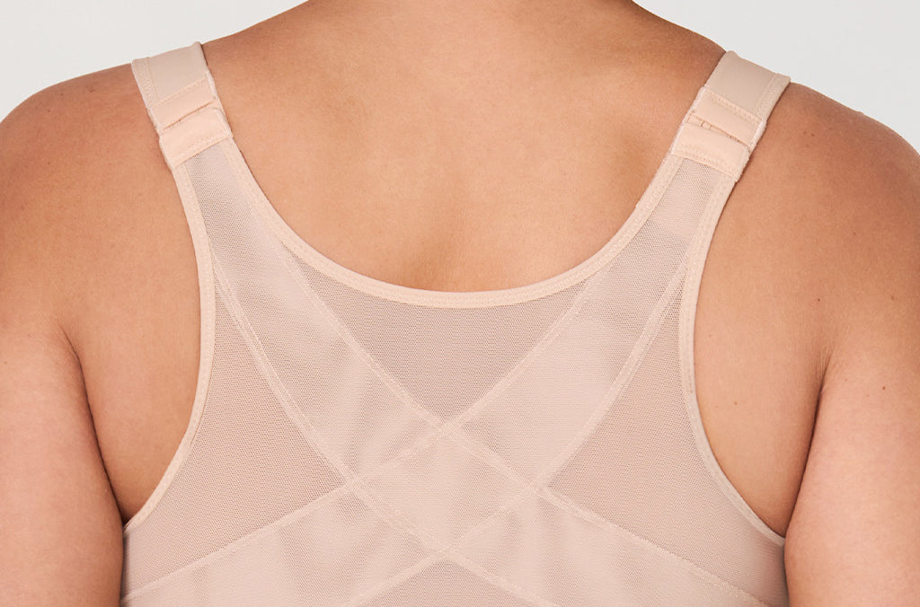 Women's Plunge Back Posture Bra Beige @model_info:G2