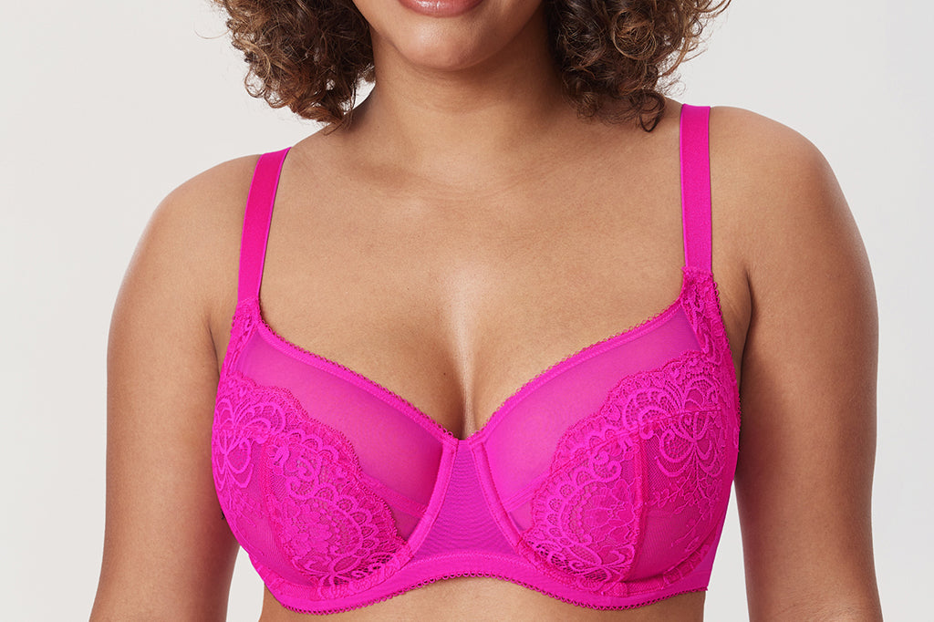 Women's Vintage Lace Unlined Bra Glitter Pink