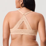 Women's Vintage Lace Racerback Bra Lipstick Red