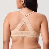 Women's Vintage Lace Racerback Bra Lipstick Red