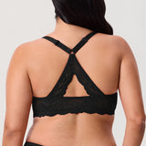 Women's Vintage Lace Racerback Bra Lipstick Red