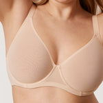 Women's Sheer Mesh Full Coverage Bra Brown Purple