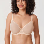Women's Sheer Mesh Full Coverage Bra Brown Purple